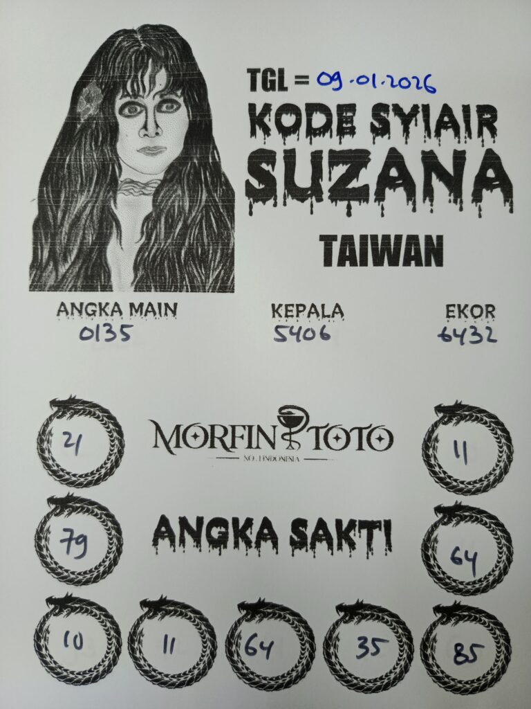 SYAIR TOGEL SUZANA  TAIWAN 09 JANUARI 2026