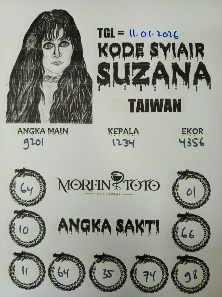 SYAIR TOGEL SUZANA  TAIWAN 11 JANUARI 2026