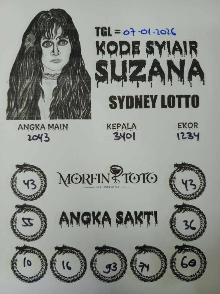 SYAIR TOGEL SUZANA  SYDNEY 07 JANUARI 2026