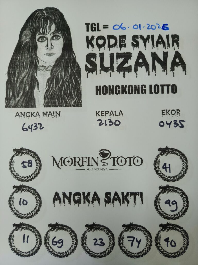 SYAIR TOGEL SUZANA  HONGKONG 06 JANUARI 2026
