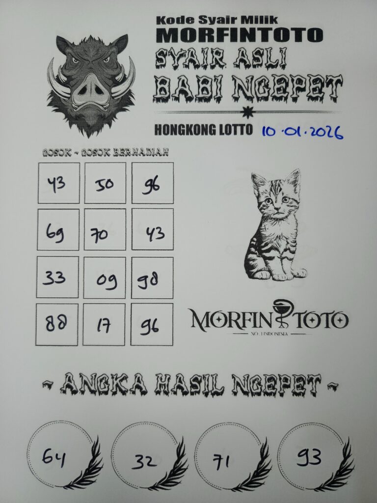 SYAIR TOGEL BABI NGEPET HONGKONG 10 JANUARI 2026