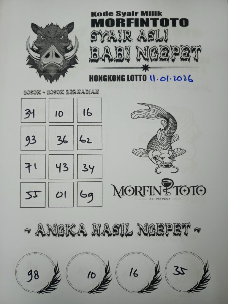 SYAIR TOGEL BABI NGEPET HONGKONG 11 JANUARI 2026