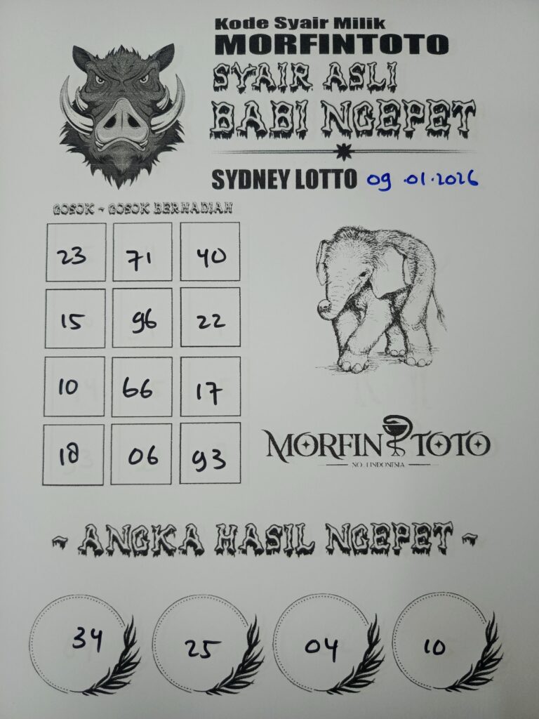 SYAIR TOGEL BABI NGEPET SYDNEY 09 JANUARI 2026
