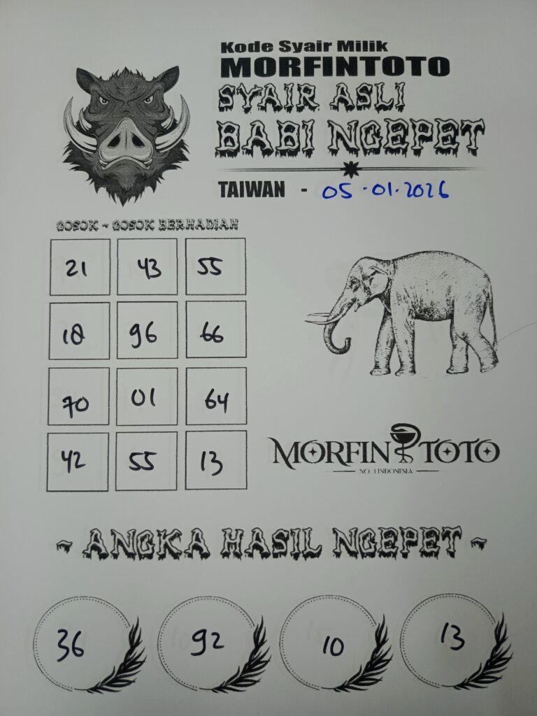 SYAIR TOGEL BABI NGEPET TAIWAN 05 JANUARI 2026
