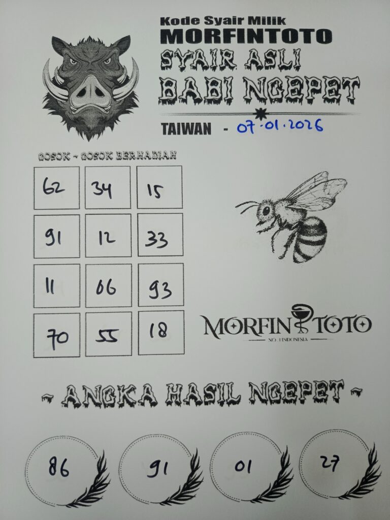 SYAIR TOGEL SUZANA  TAIWAN 07 JANUARI 2026