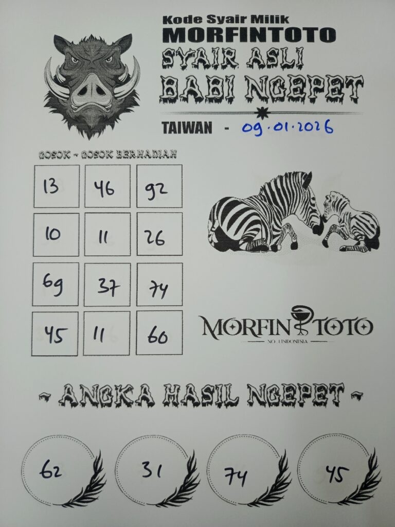 SYAIR TOGEL BABI NGEPET TAIWAN 09 JANUARI 2026