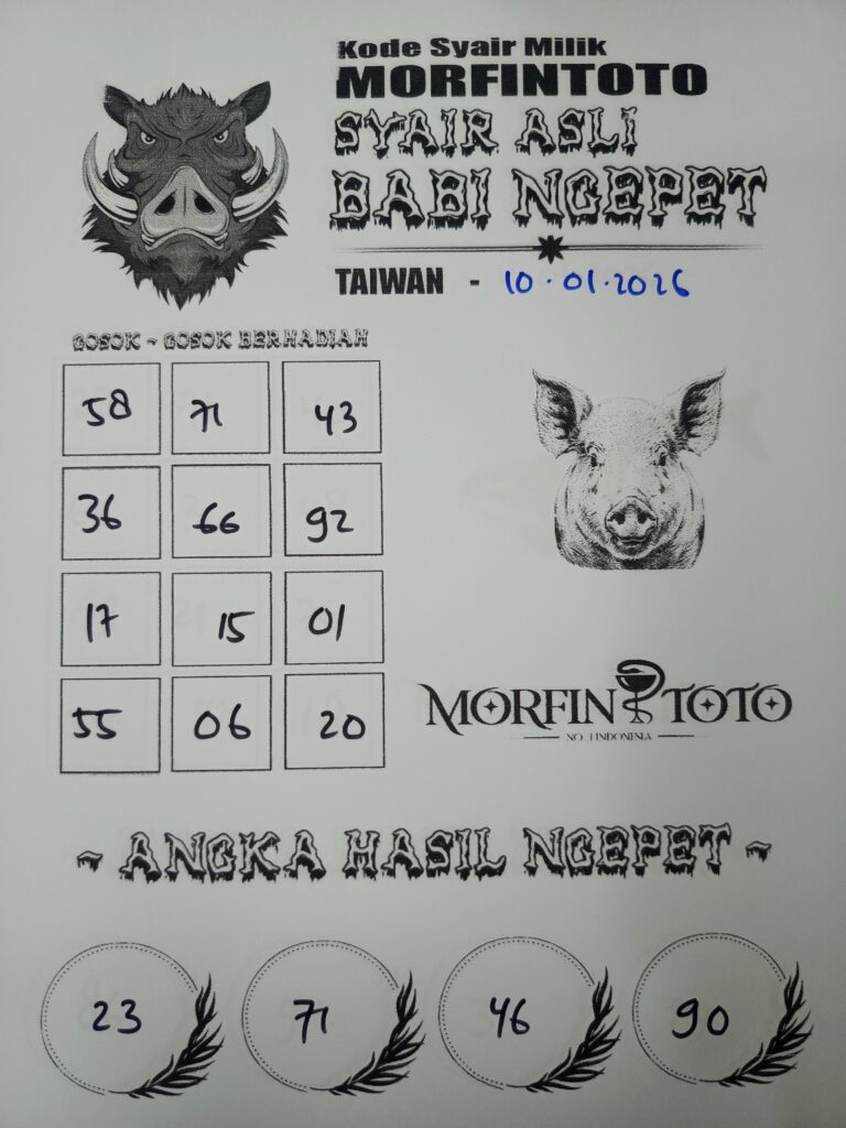 SYAIR TOGEL BABI NGEPET TAIWAN 10 JANUARI 2026
