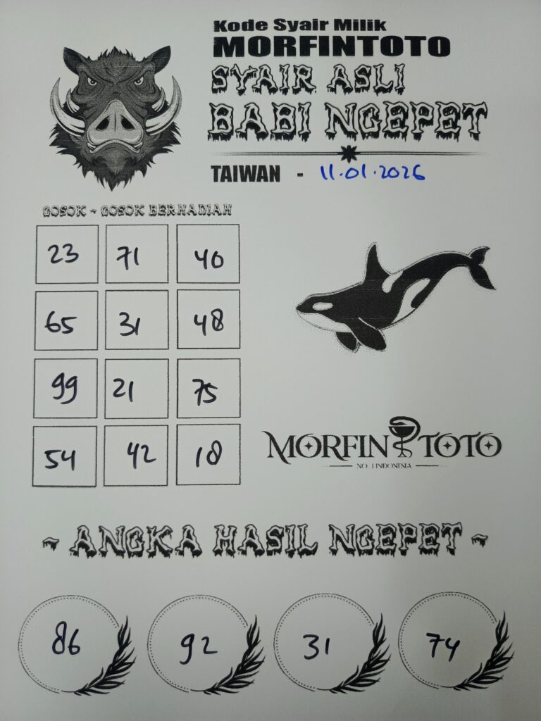 SYAIR TOGEL BABI NGEPET TAIWAN 11 JANUARI 2026