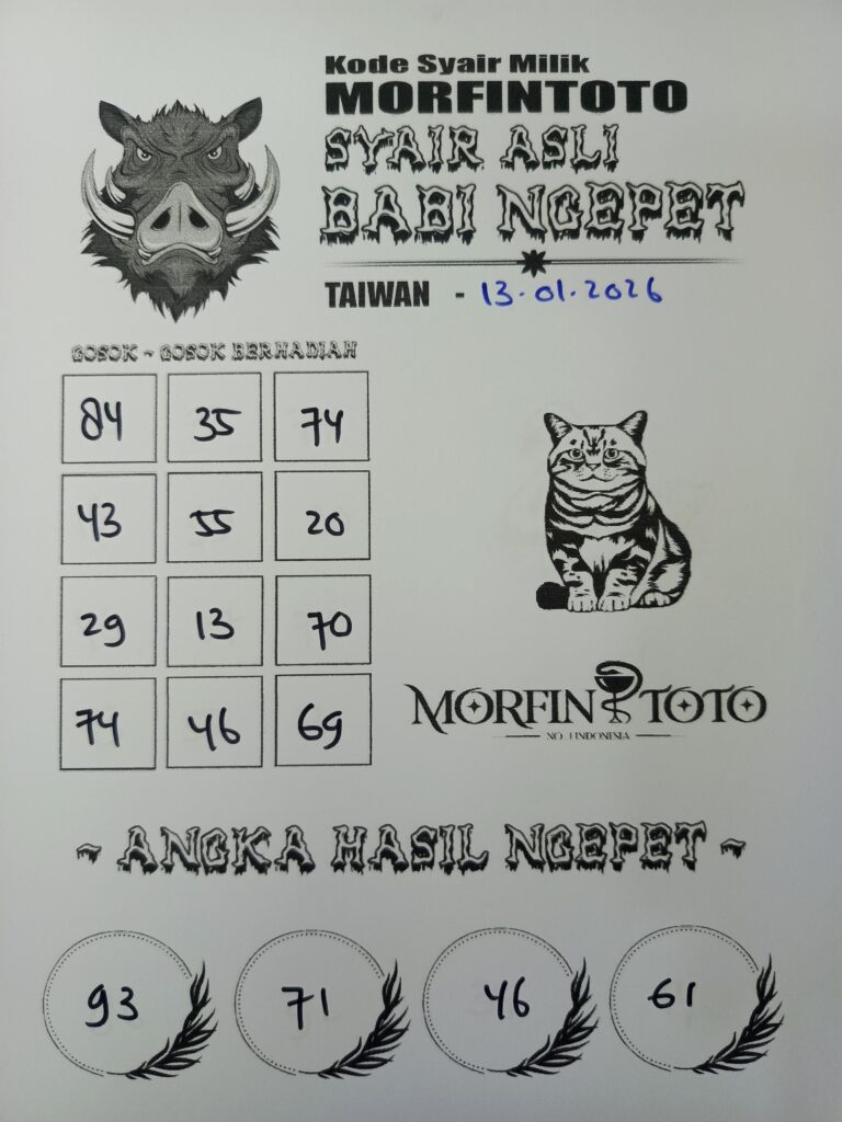 SYAIR TOGEL BABI NGEPET TAIWAN 13 JANUARI 2026
