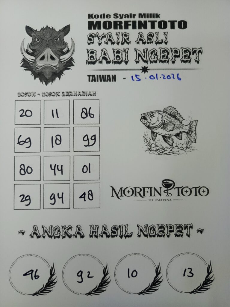 SYAIR TOGEL BABI NGEPET TAIWAN 15 JANUARI 2026