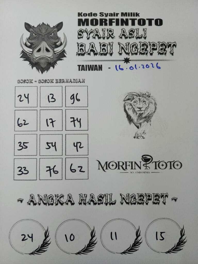 SYAIR TOGEL BABI NGEPET TAIWAN 16 JANUARI 2026