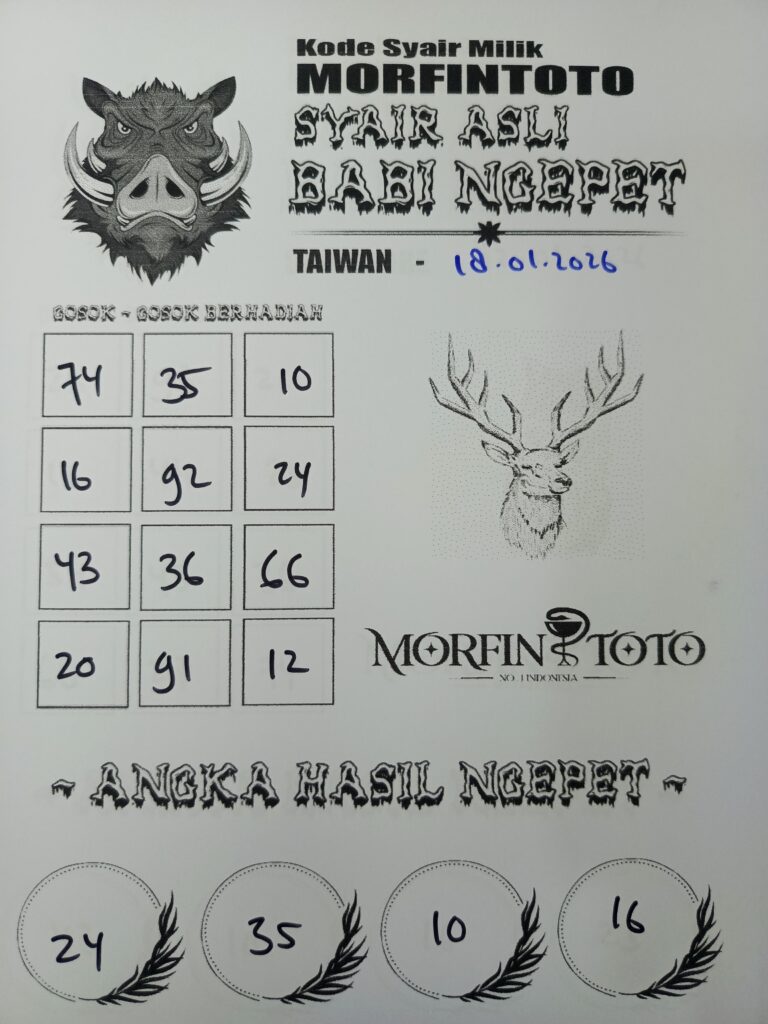 SYAIR TOGEL BABI NGEPET TAIWAN 18 JANUARI 2026