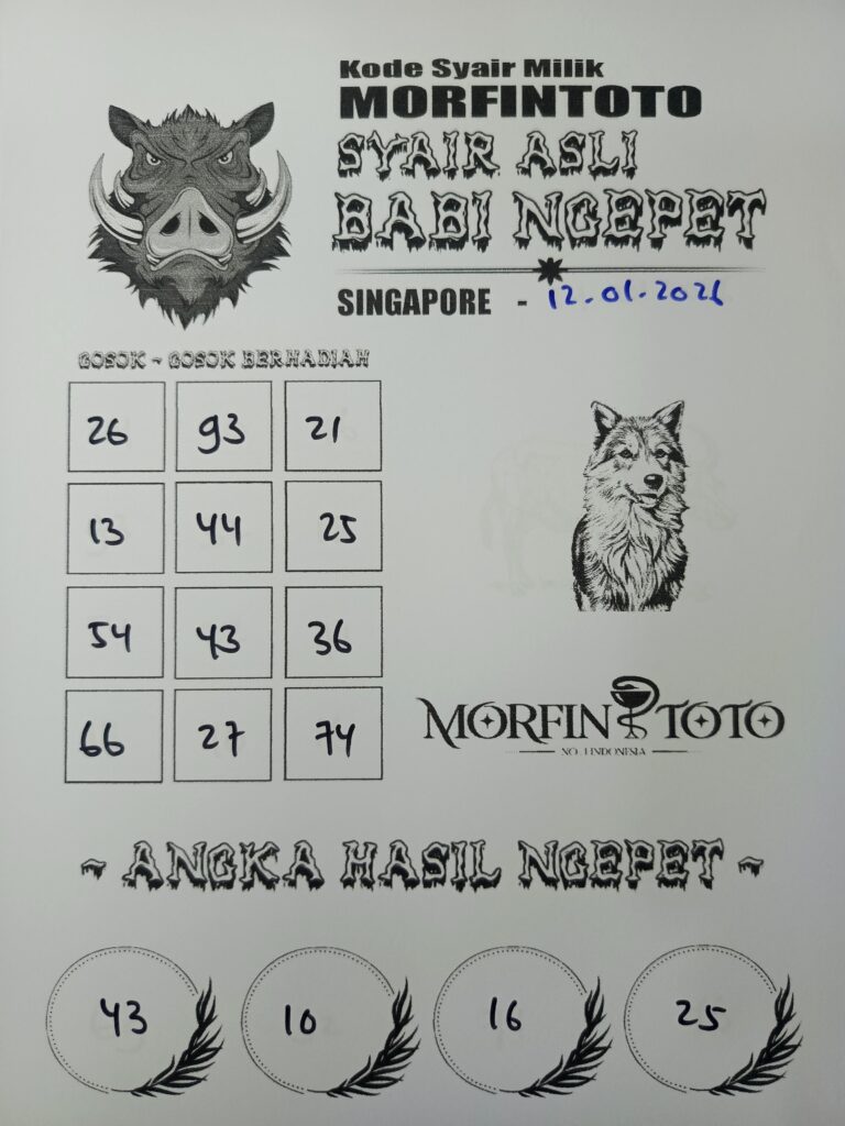 SYAIR TOGEL BABI NGEPET SINGAPORE 12 JANUARI 2026