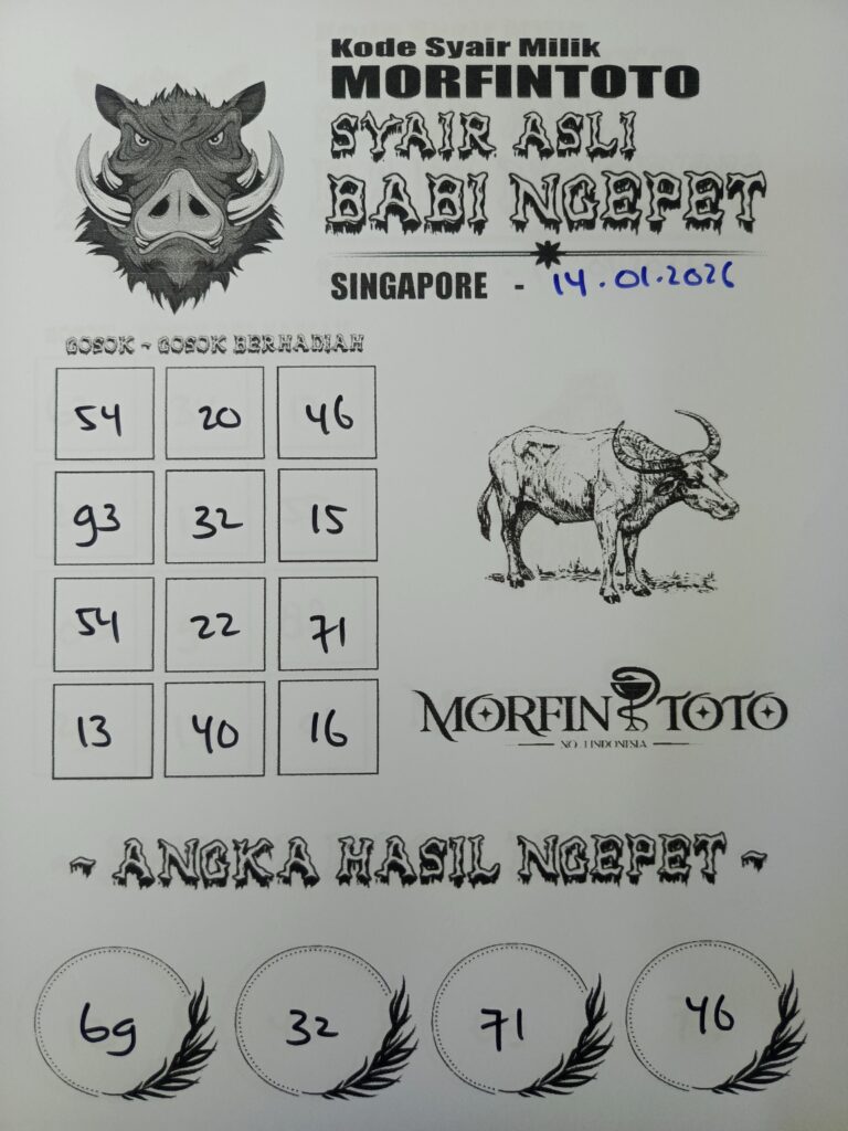 SYAIR TOGEL BABI NGEPET SINGAPORE 14 JANUARI 2026