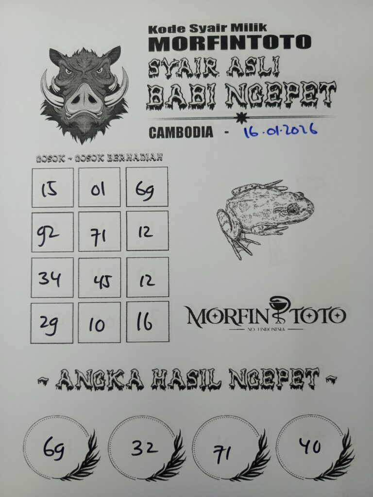 SYAIR TOGEL BABI NGEPET CAMBODIA 16 JANUARI 2026