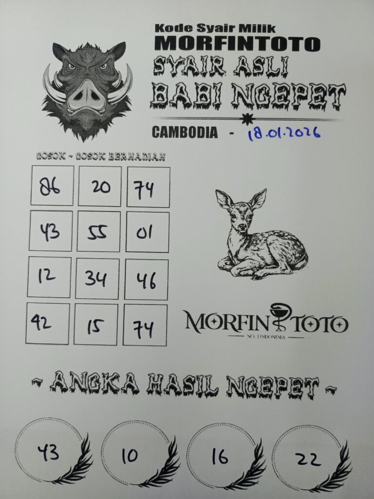 SYAIR TOGEL BABI NGEPET CAMBODIA 18 JANUARI 2026