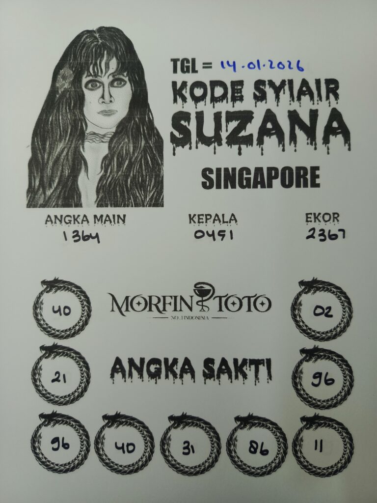 SYAIR TOGEL SUZANA  SINGAPORE 14 JANUARI 2026