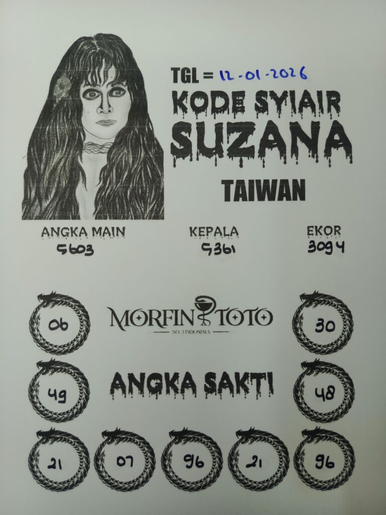 IR TOGEL SUZANA  TAIWAN 12 JANUARI 2026