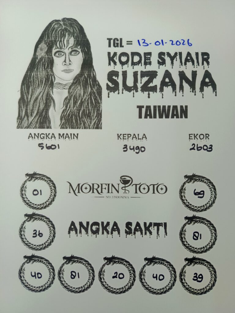 SYAIR TOGEL SUZANA  TAIWAN 13 JANUARI 2026