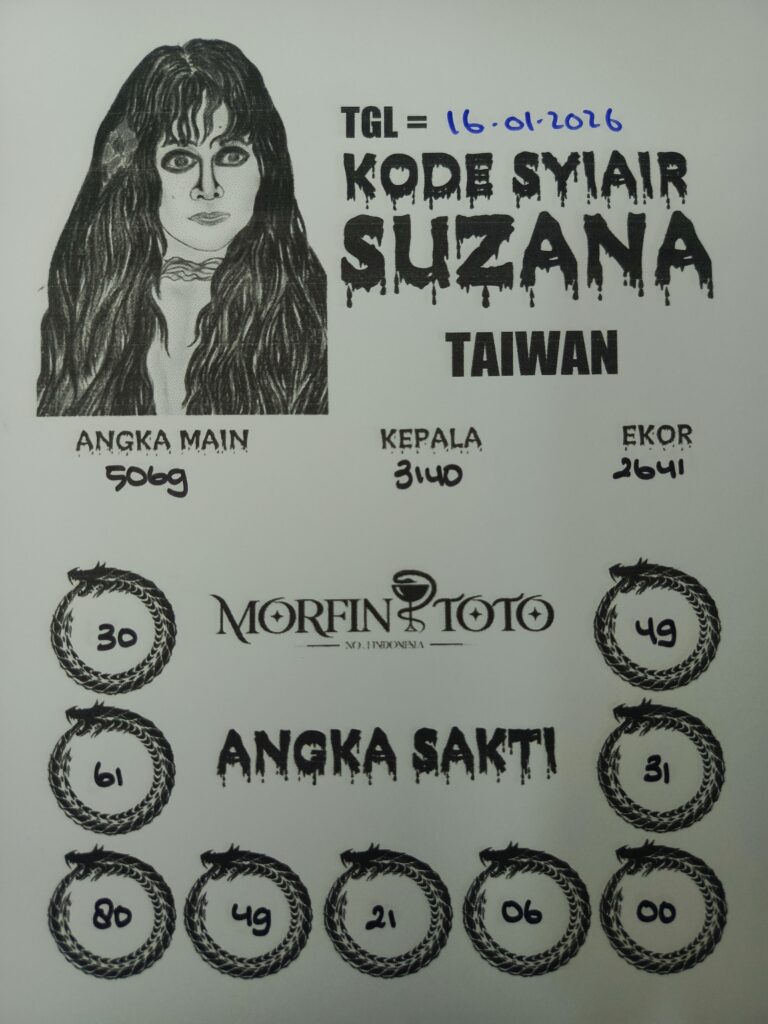 SYAIR TOGEL SUZANA TAIWAN 16 JANUARI 2026