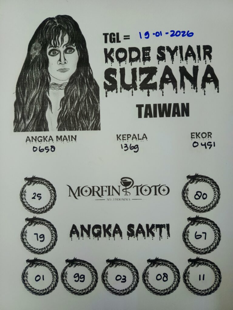 SYAIR TOGEL SUZANA TAIWAN 19 JANUARI 2026