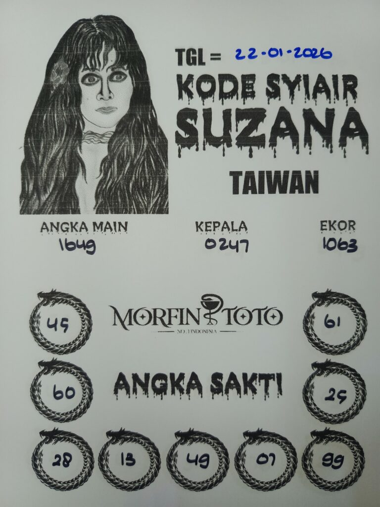 SYAIR TOGEL SUZANA TAIWAN  22 JANUARI 2026