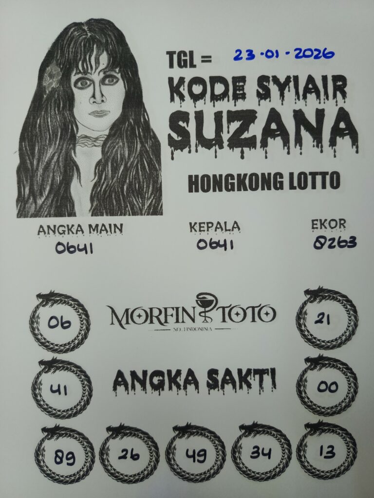 SYAIR TOGEL SUZANA  HONGKONG LOTTO 23 JANUARI 2026