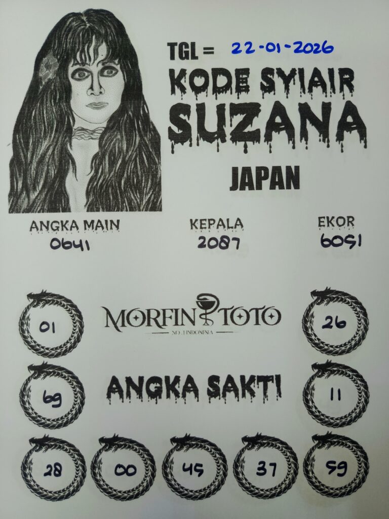SYAIR TOGEL SUZANA JAPAN  22 JANUARI 2026