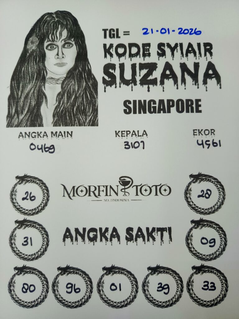 SYAIR TOGEL SUZANA  SINGAPORE POOLS 21 JANUARI 2026