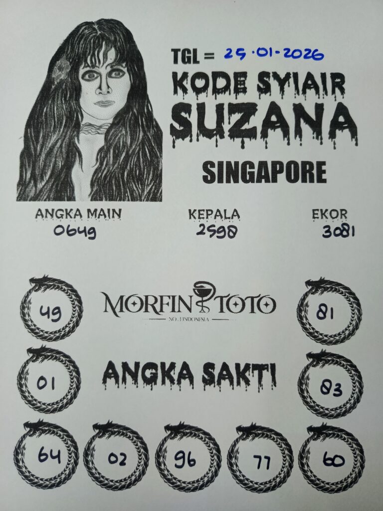SYAIR TOGEL SUZANA  SINGAPORE POOLS 25 JANUARI 2026