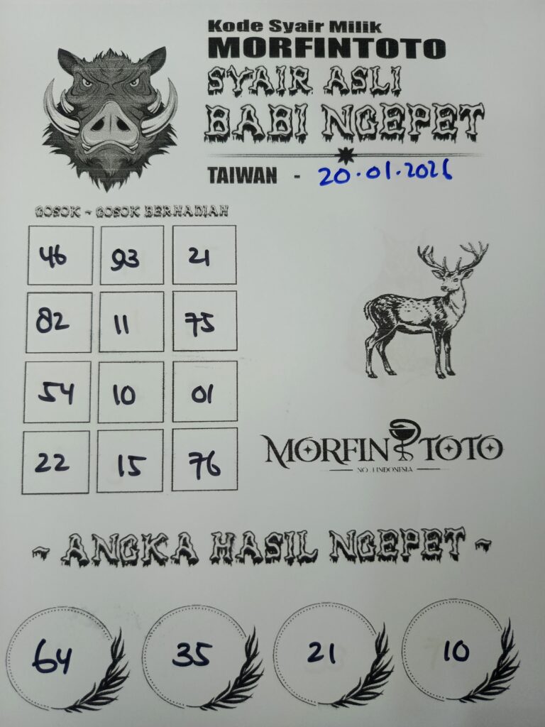 SYAIR TOGEL BABI NGEPET TAIWAN 20 JANUARI 2026