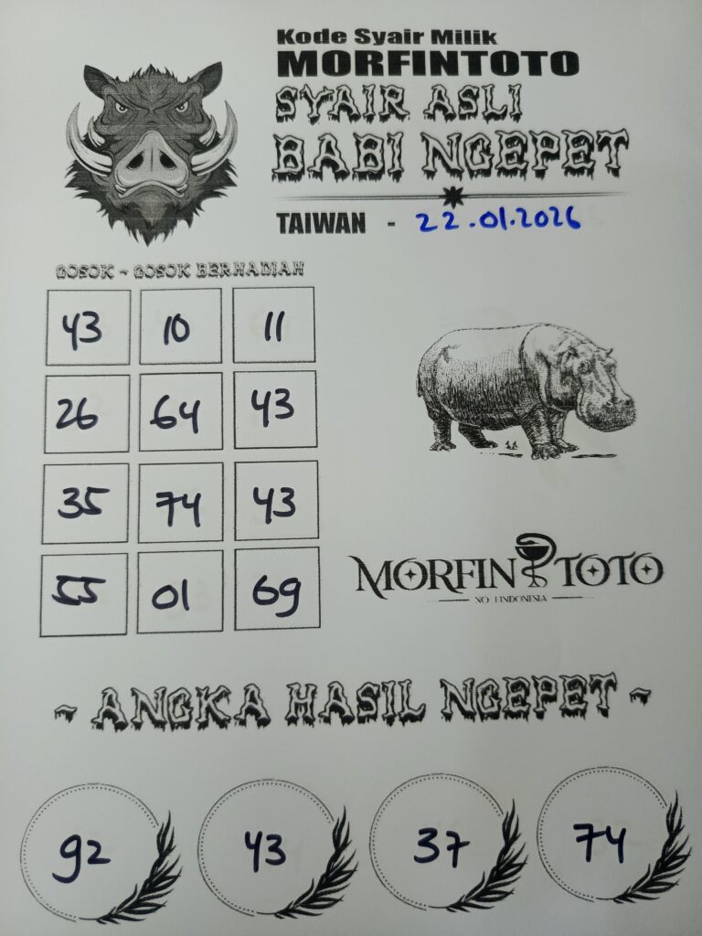 SYAIR TOGEL BABI NGEPET TAIWAN 22 JANUARI 2026