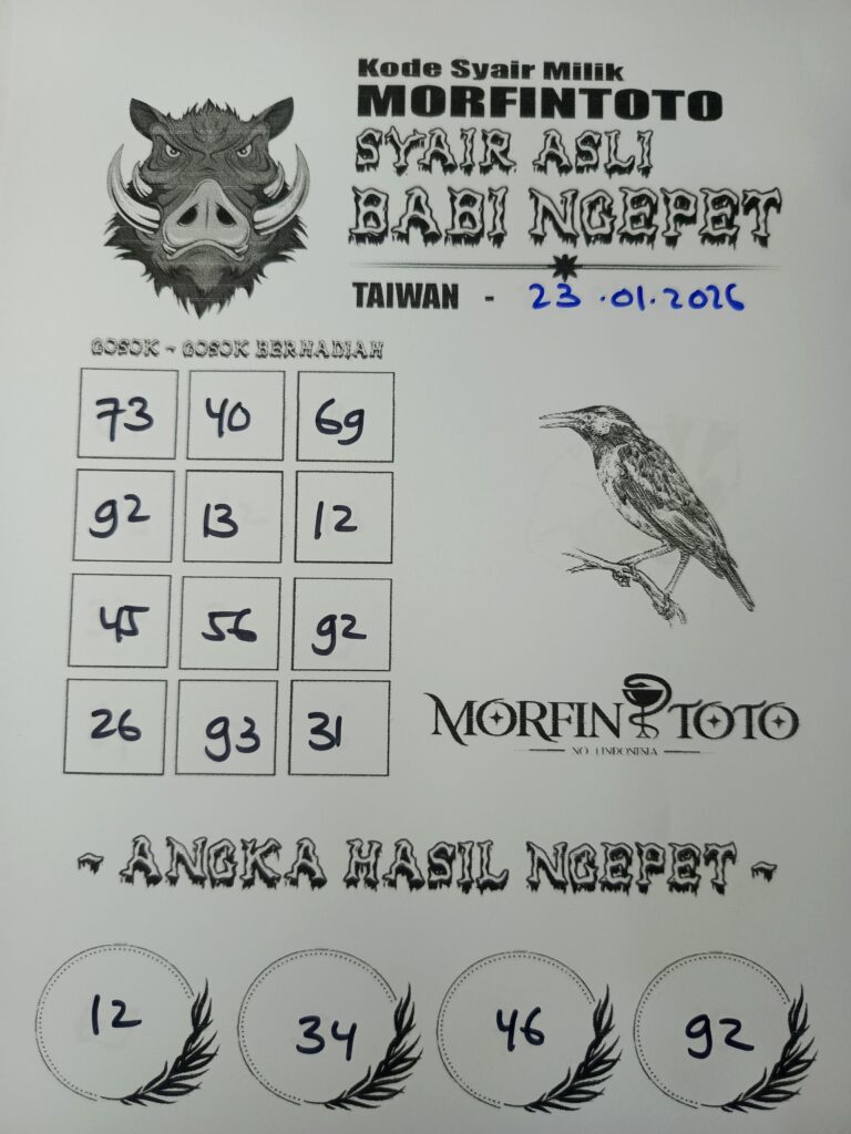 SYAIR TOGEL BABI NGEPET TAIWAN 23 JANUARI 2026