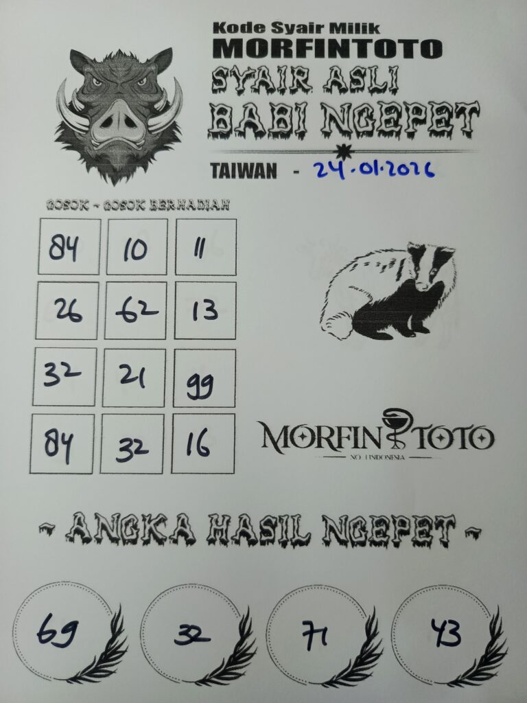 SYAIR TOGEL BABI NGEPET TAIWAN 24 JANUARI 2026