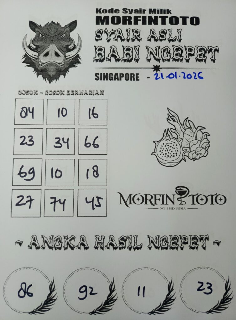 SYAIR TOGEL BABI NGEPET SINGAPORE POOLS 21 JANUARI 2026