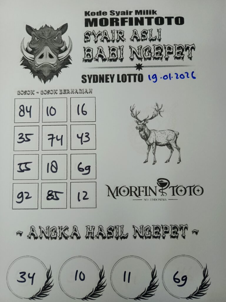 SYAIR TOGEL BABI NGEPET SYDNEY LOTTO 19 JANUARI 2026