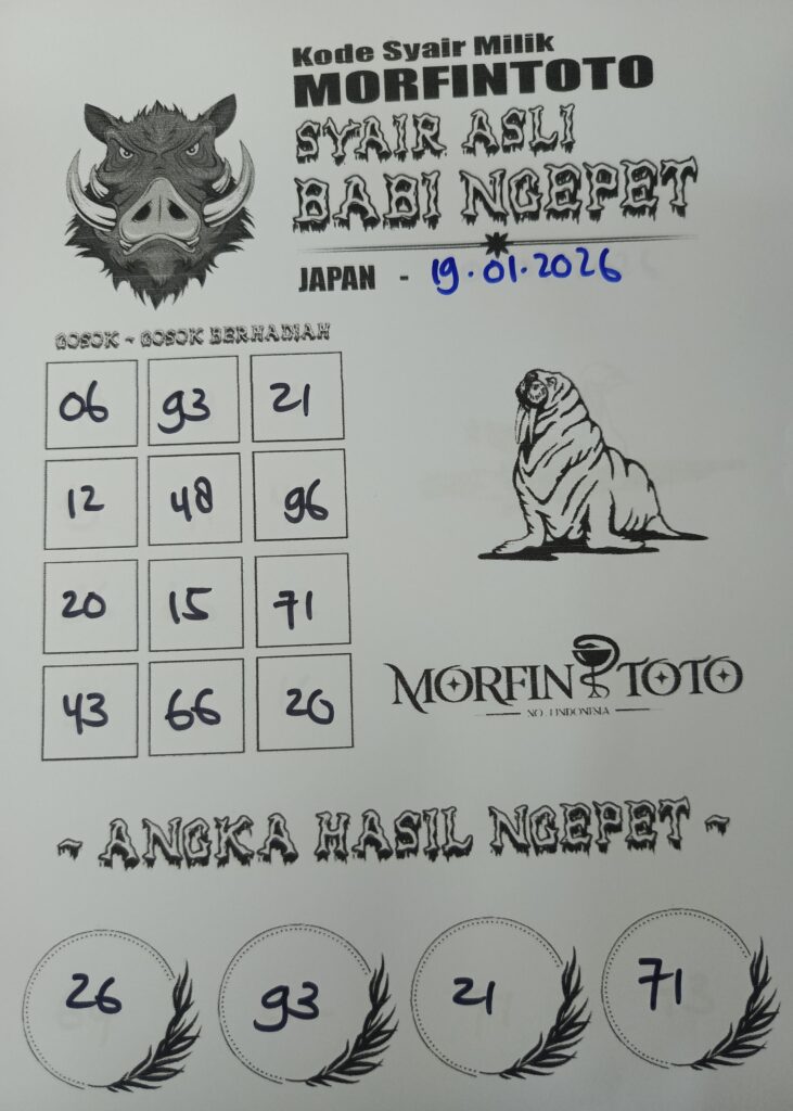 SYAIR TOGEL BABI NGEPET JAPAN 19 JANUARI 2026