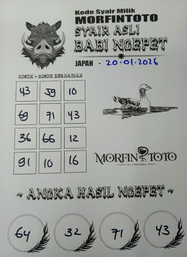 SYAIR TOGEL BABI NGEPET JAPAN 20 JANUARI 2026