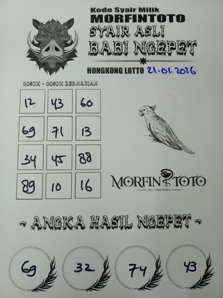 SYAIR TOGEL BABI NGEPET HONGKONG LOTTO 21 JANUARI 2026