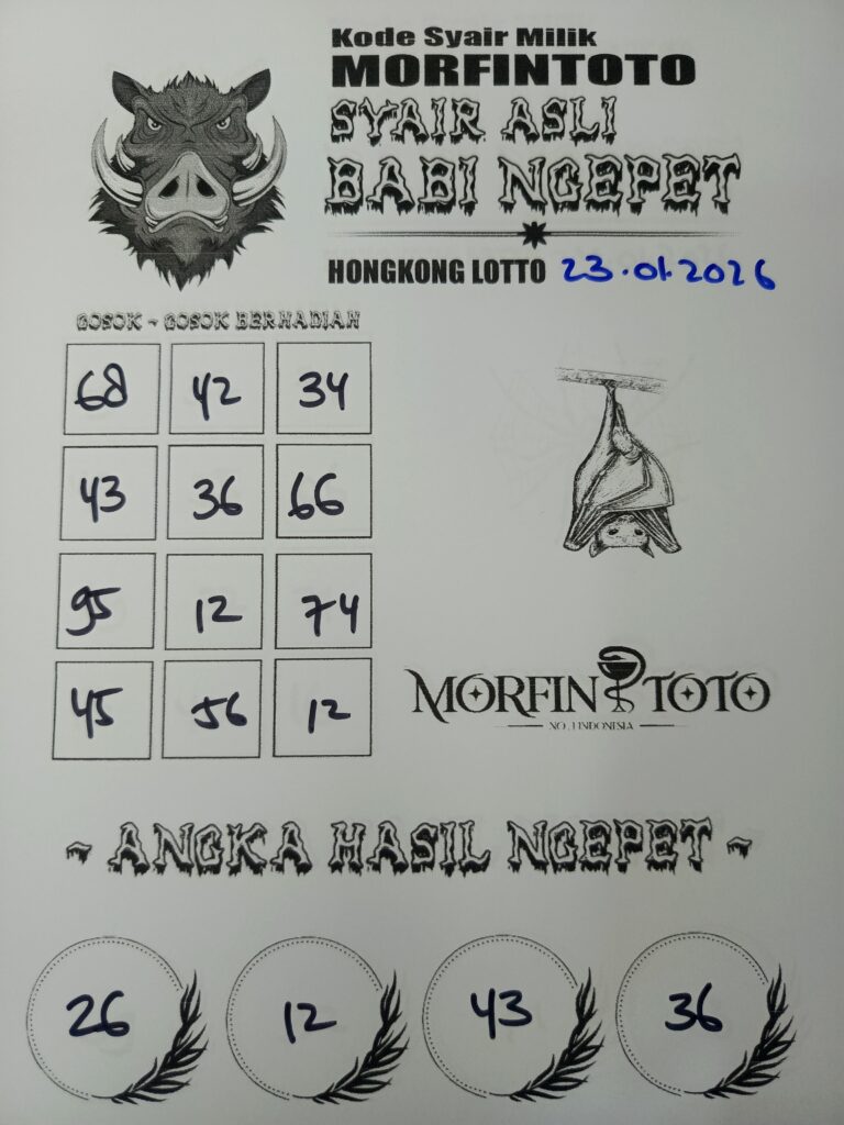 SYAIR TOGEL BABI NGEPET HONGKONG LOTTO 23 JANUARI 2026