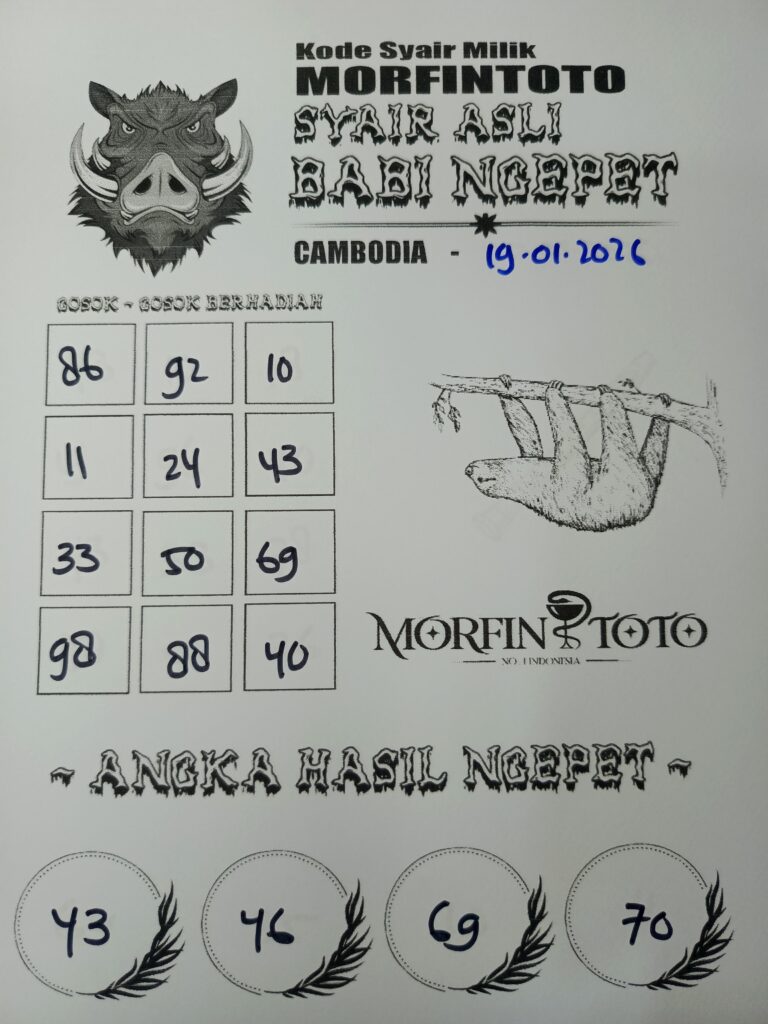 SYAIR TOGEL BABI NGEPET CAMBODIA 19 JANUARI 2026