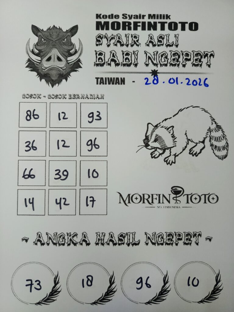 SYAIR TOGEL BABI NGEPET TAIWAN 28 JANUARI 2026