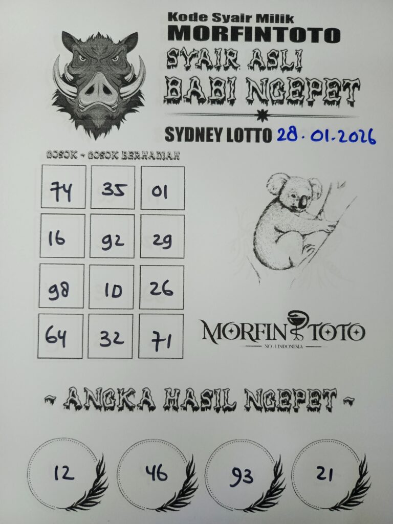 SYAIR TOGEL BABI NGEPET SYDNEY LOTTO 28 JANUARI 2026