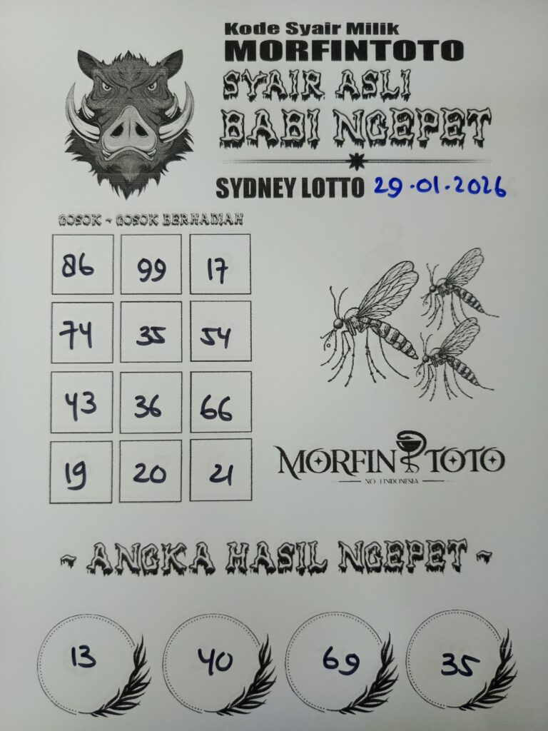SYAIR TOGEL BABI NGEPET SYDNEY LOTTO 29 JANUARI 2026