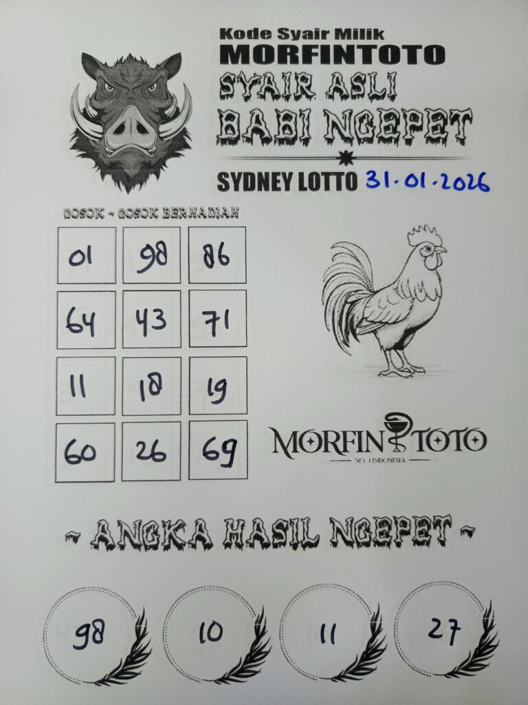 SYAIR TOGEL BABI NGEPET SYDNEY LOTTO 31 JANUARI 2026