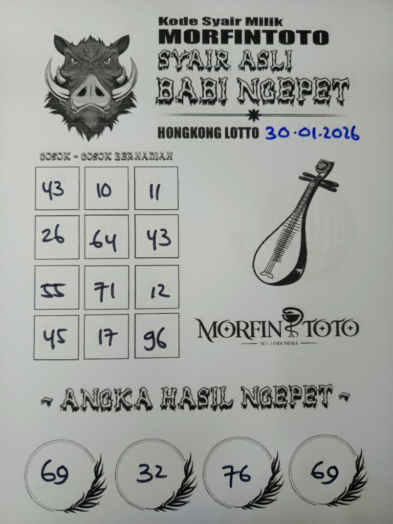 SYAIR TOGEL BABI NGEPET HONGKONG LOTTO 30 JANUARI 2026