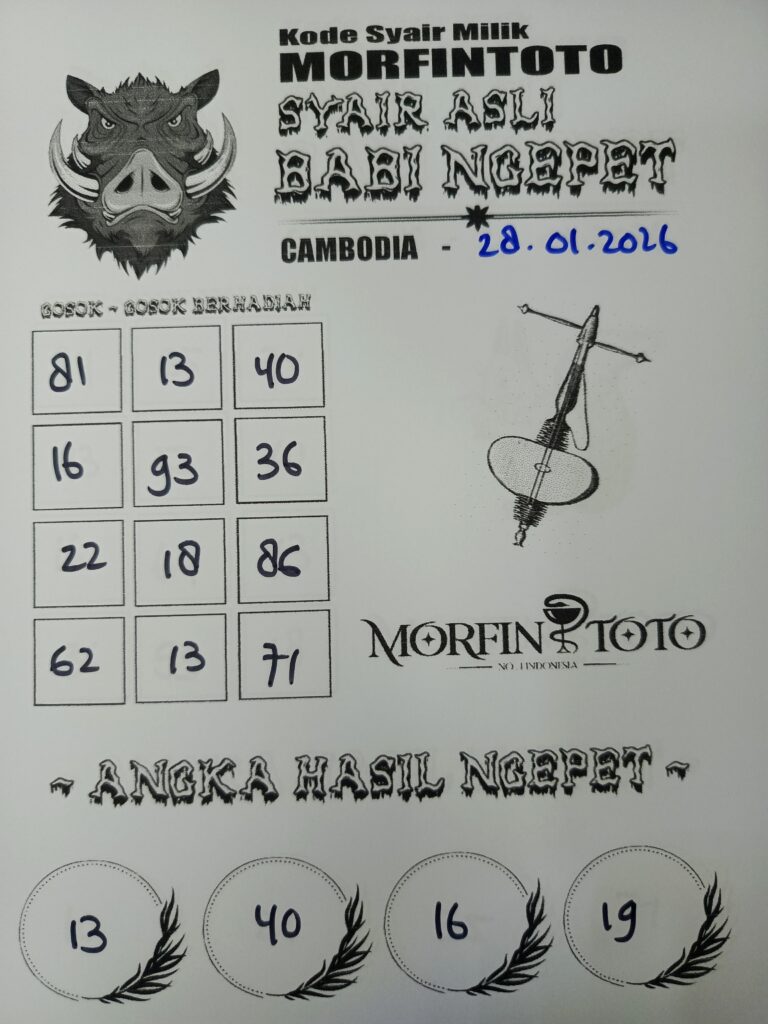 SYAIR TOGEL BABI NGEPET CAMBODIA 28 JANUARI 2026