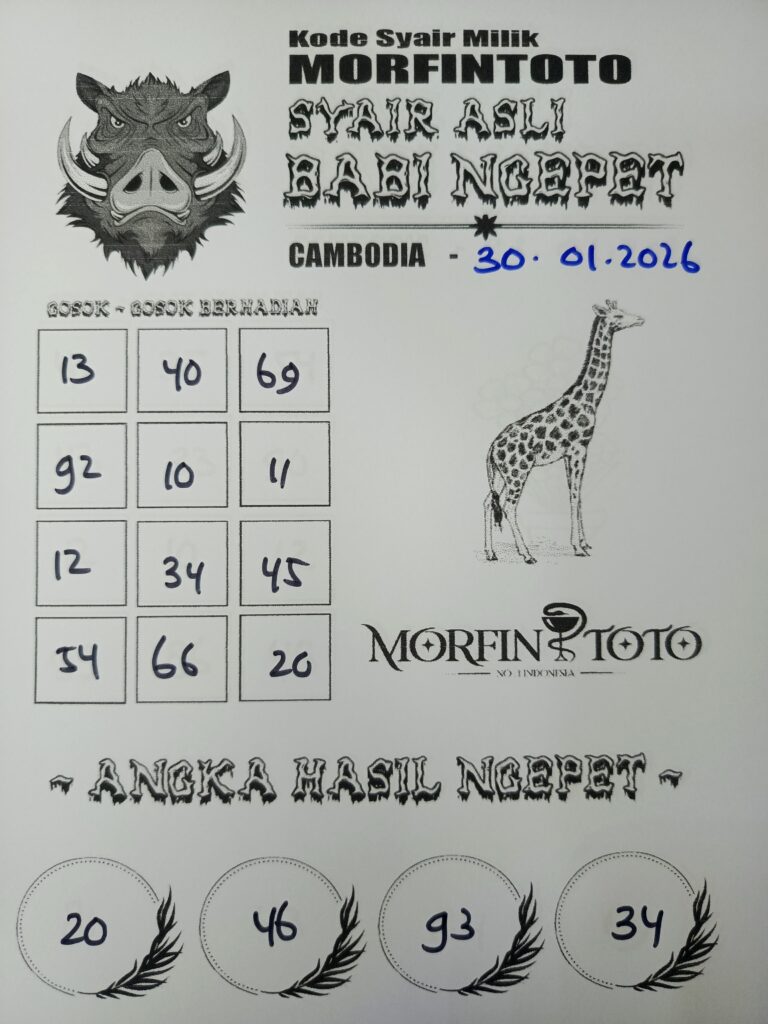 SYAIR TOGEL BABI NGEPET CAMBODIA 30 JANUARI 2026
