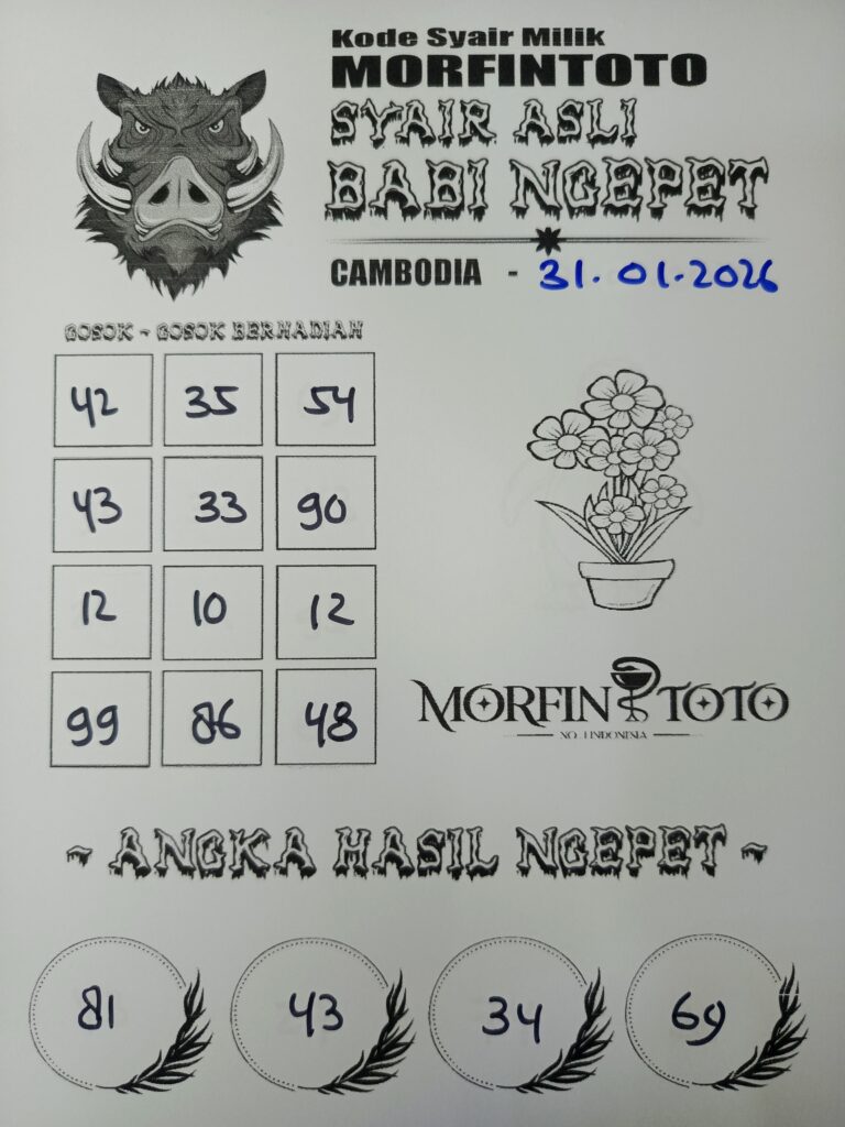 SYAIR TOGEL BABI NGEPET CAMBODIA 31 JANUARI 2026