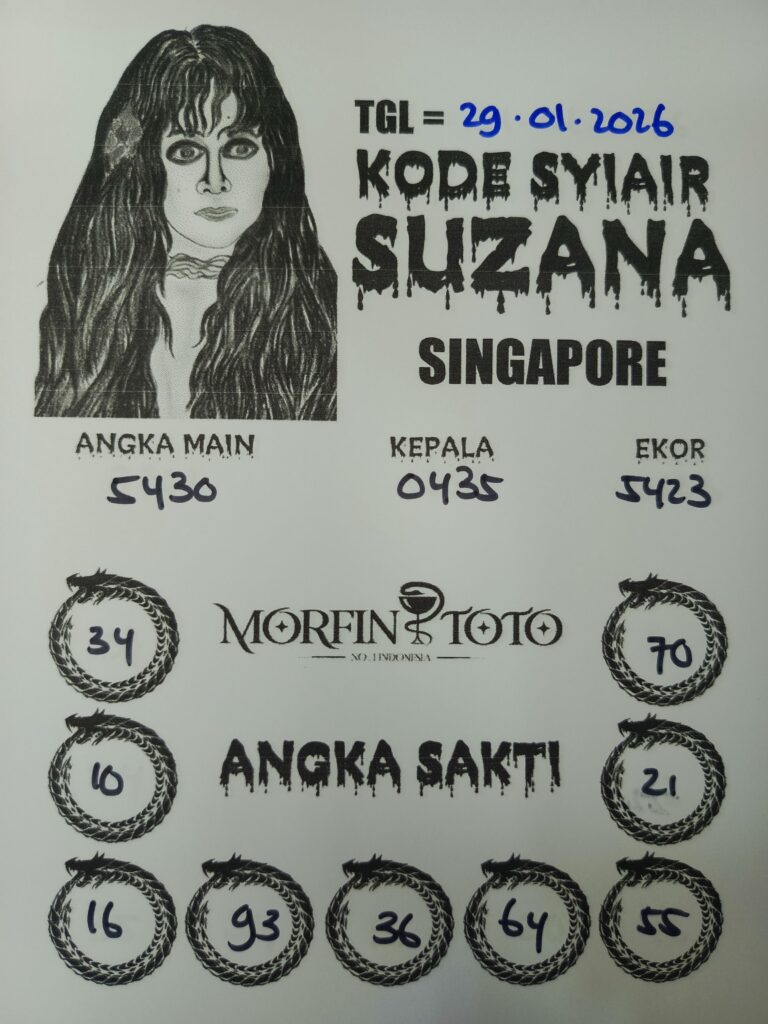 SYAIR TOGEL SUZANA SINGAPORE POOLS 29 JANUARI 2026